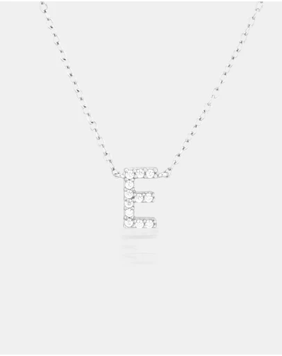 The Silver Collective - A-Z Letter Necklace - E