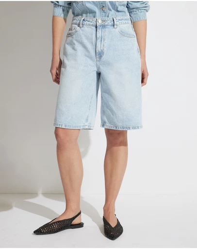 Decjuba - Cleo Longline Denim Shorts