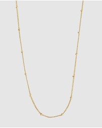 Wanderlust + Co - Beaded Chain Gold Necklace