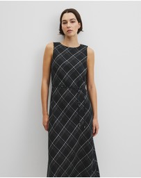 Country Road - Organically Grown Linen Check Maxi Dress