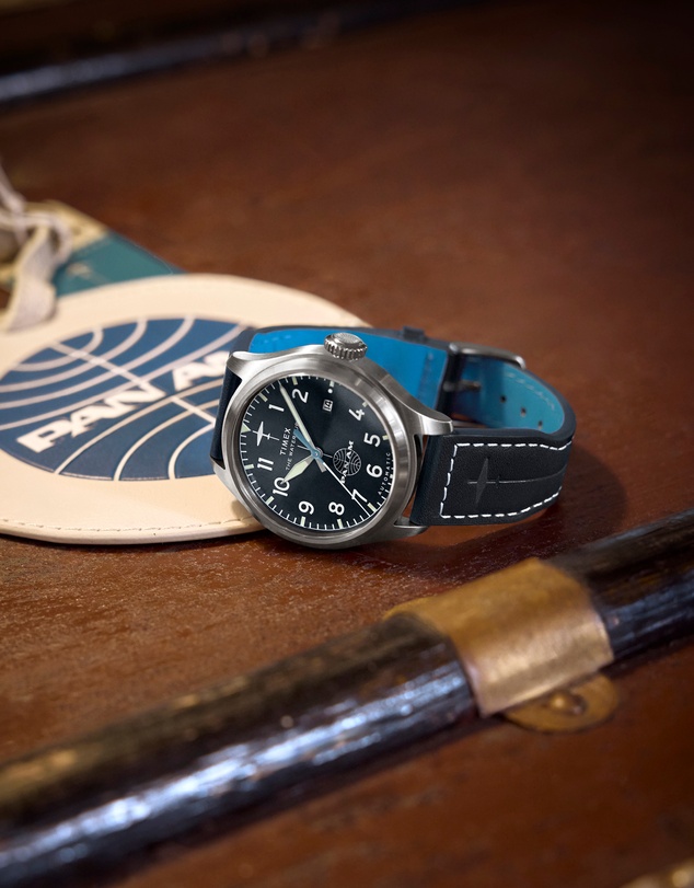 TIMEX - Timex x Pan Am® Waterbury Ace 41mm Leather Strap Watch