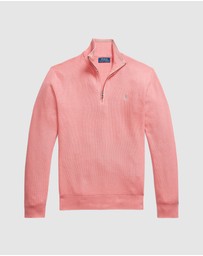Polo Ralph Lauren - Mesh-Knit Cotton Quarter-Zip Sweater