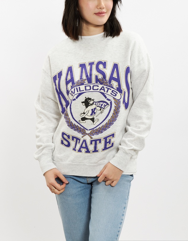 Vintage by The Real Deal - Pre Loved - 90s NCAA University of Kansas Wildcats Sweatshirt