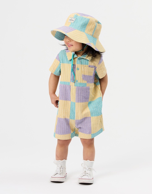 Goldie + Ace - Seersucker Collared Romper - ICONIC EXCLUSIVE - Babies