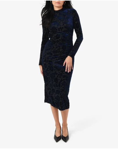 Forcast - Sapphire Velvet Burnout Dress
