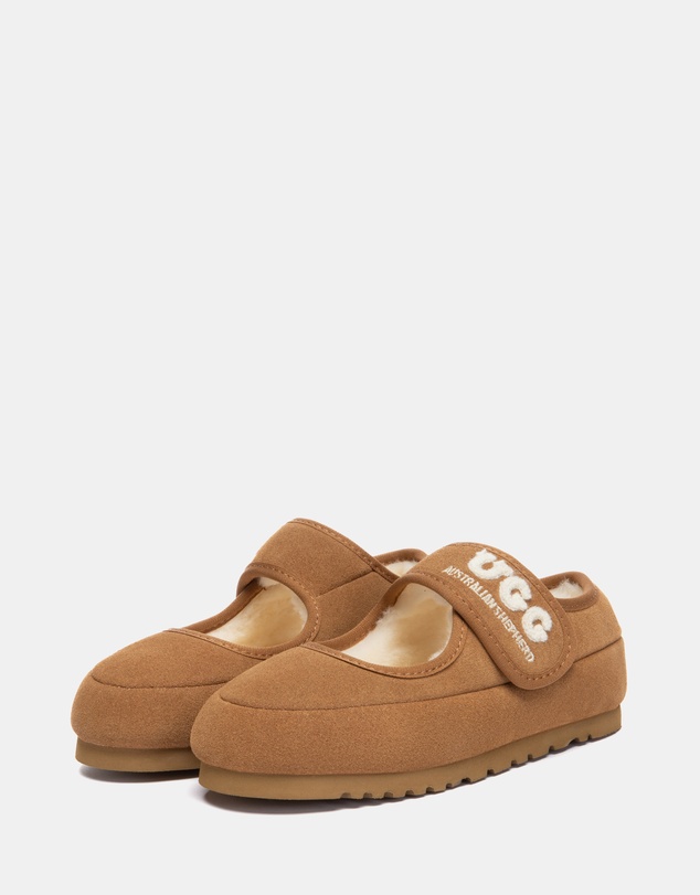 EVERAU - Australian Shepherd Ugg Velvi Kids Cow Suede Upper Loafer Oxfords Flats