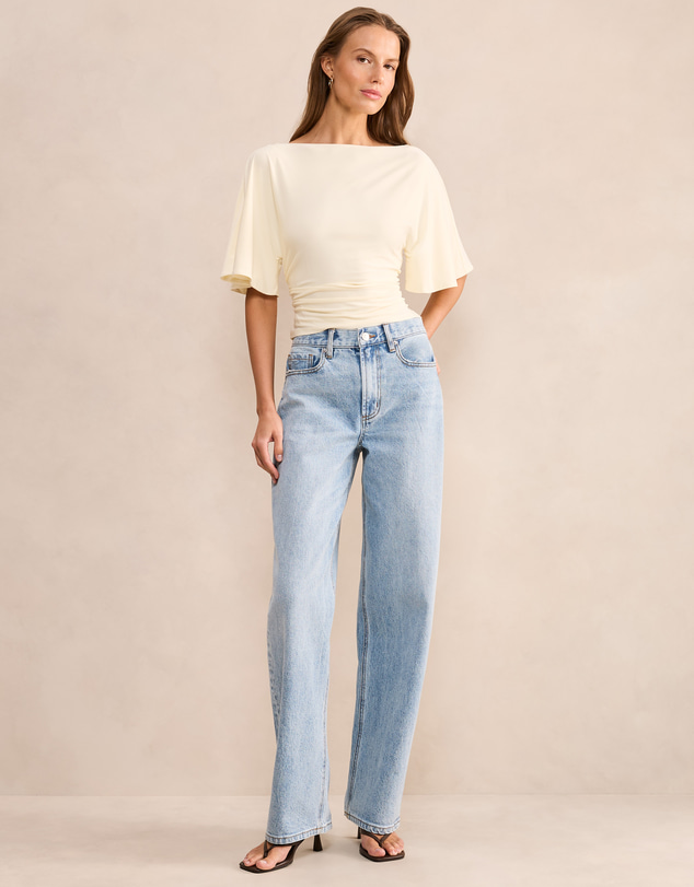 Forever New - Paige Flutter Sleeves Tie Back Top