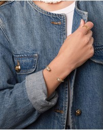 Nialaya Jewellery - Women's CZ Panther Bangle in Gold