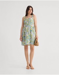 Oxford - Terra Ditsy Floral Linen Dress