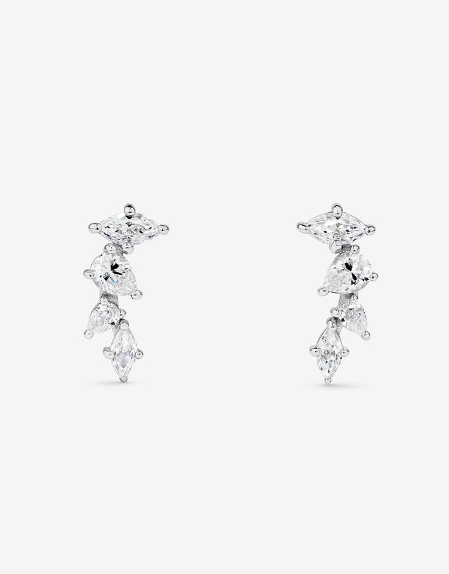 Michael Hill - Cubic Zirconia Vine Stud Earrings in Sterling Silver