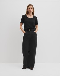 Country Road - Linen Scoop Neck T-shirt