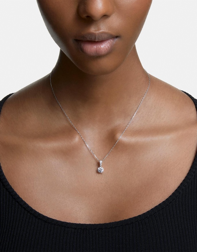 Swarovski - Stilla pendant, Round cut, White, Rhodium plated