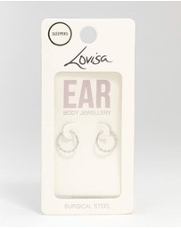Lovisa - Surgical Steel Twisted Sleeper Hoop Earrings 10MM