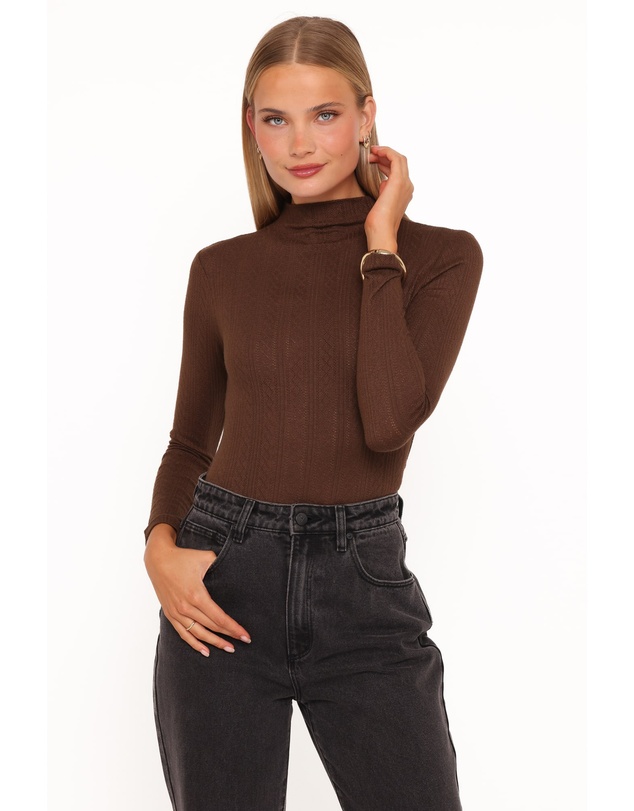 Petal & Pup - Aquila Pointelle Knit Top - Chocolate