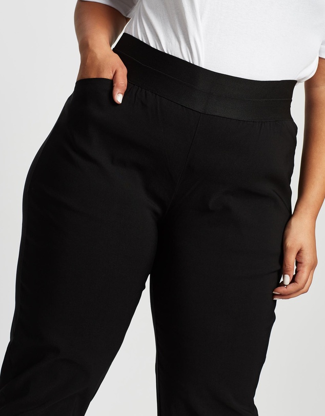Love Your Wardrobe - Jada Wide Elastic Waist Stretch Bengaline Pants