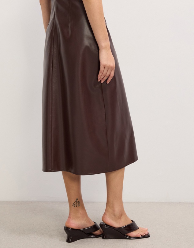The Fated - Cam Faux Leather Midi Dress