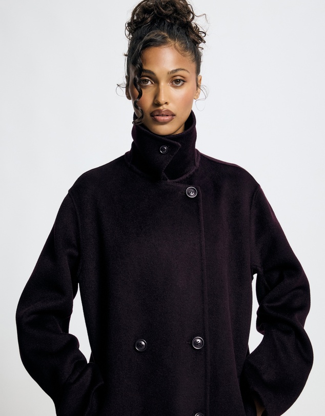 Lover - Gilda Wool Funnel Neck Car Coat