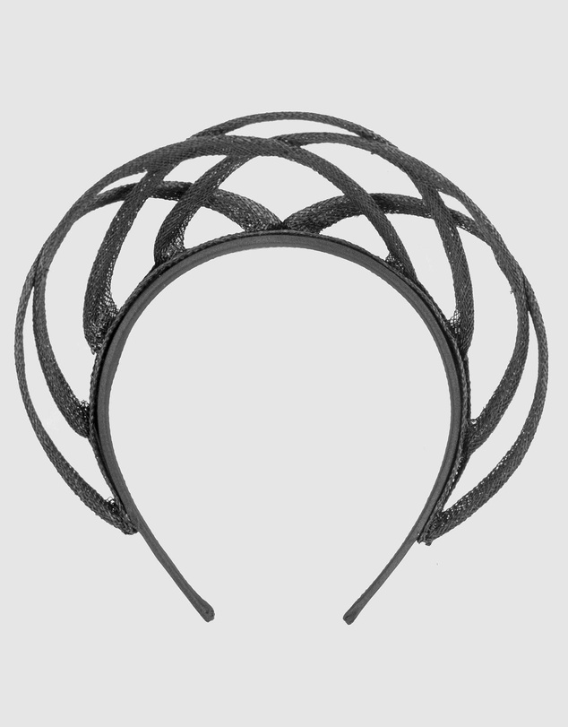 Max Alexander - Black Pleated Crown Fascinator