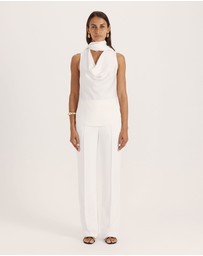 SABA - Tina Cowl Neck Fringe Top