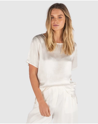 CAMIXA - Teena Satin Silk T-shirt