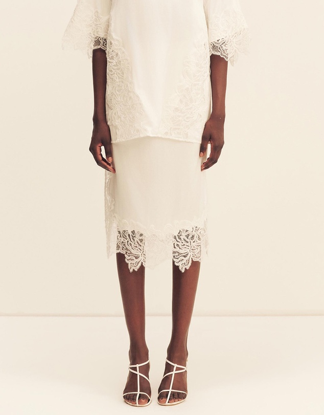 Shona Joy - Eniko Lace Split Midi Skirt