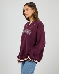 All About Eve - Mayfair V-Neck Relaxed Crew Wine