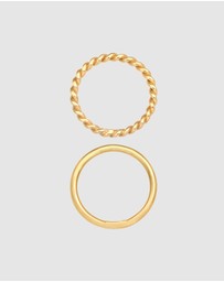 Elli Jewelry - Ring Twisted Basic Set Of 2 in 925 Sterling Silver Gold Plated