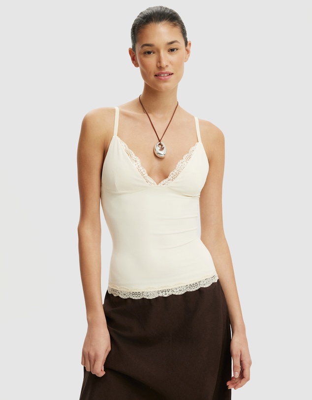 Cotton On - Hold Me Lace Trim Cami