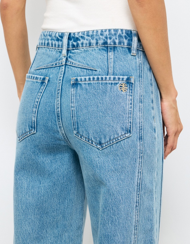 AERE - Mid Rise Barrel Leg Jeans