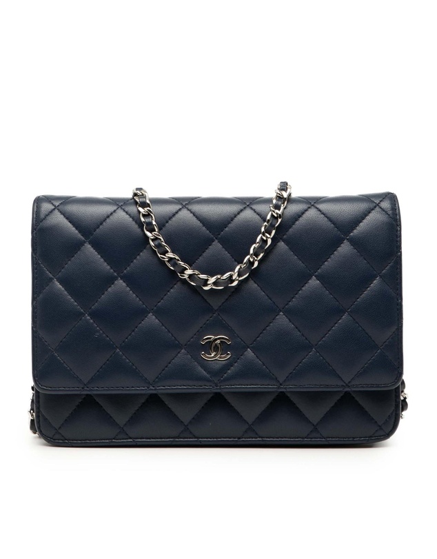 Pre-Loved by Azura Reborn - Pre-Loved CC Quilted Lambskin Wallet On Chain
