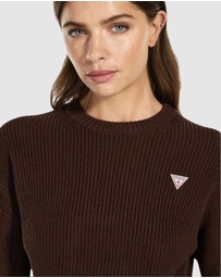GUESS - GUESS JEANS Long Sleeve Crew Neck Mini Triangle Sweater