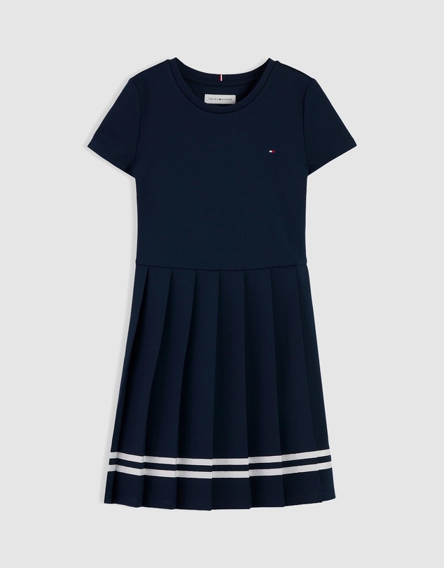 Tommy Hilfiger - Pleated Short Sleeve Skater Dress - Kids