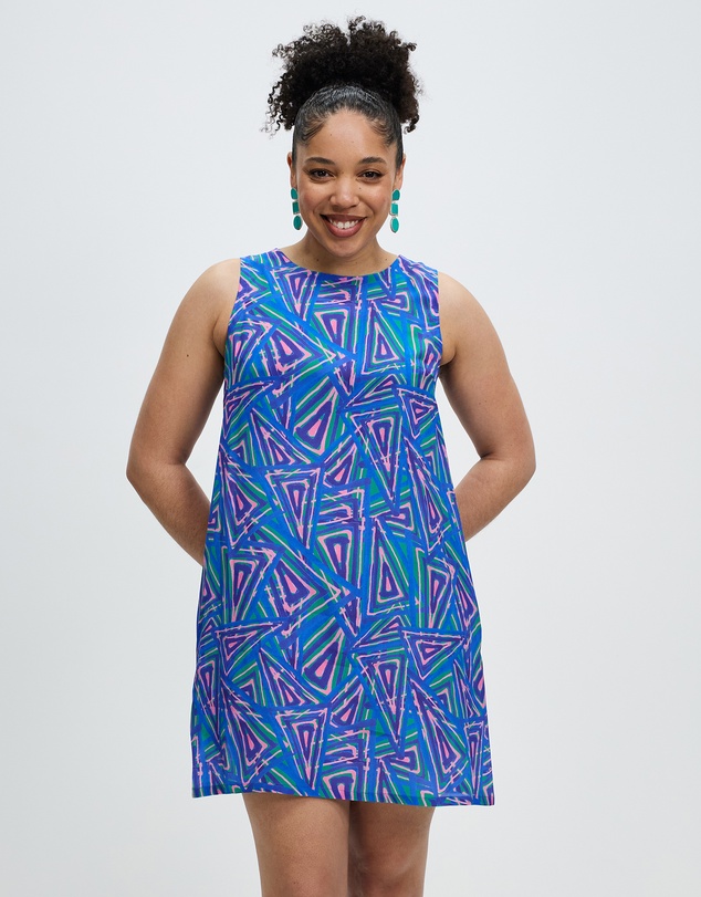 The Social Outfit - Fariba's Triangles Silk A-Line Mini Dress