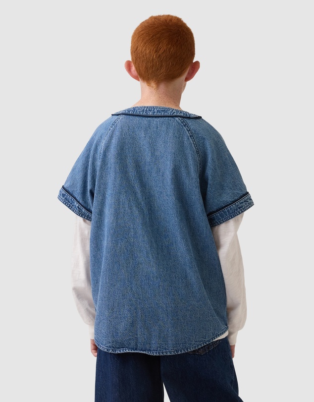 GAP - Denim Baseball Shirt - Teens