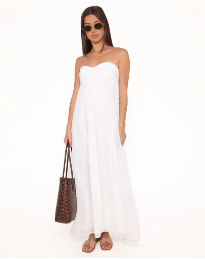 Petal & Pup - Vee Strapless Maxi Dress - White