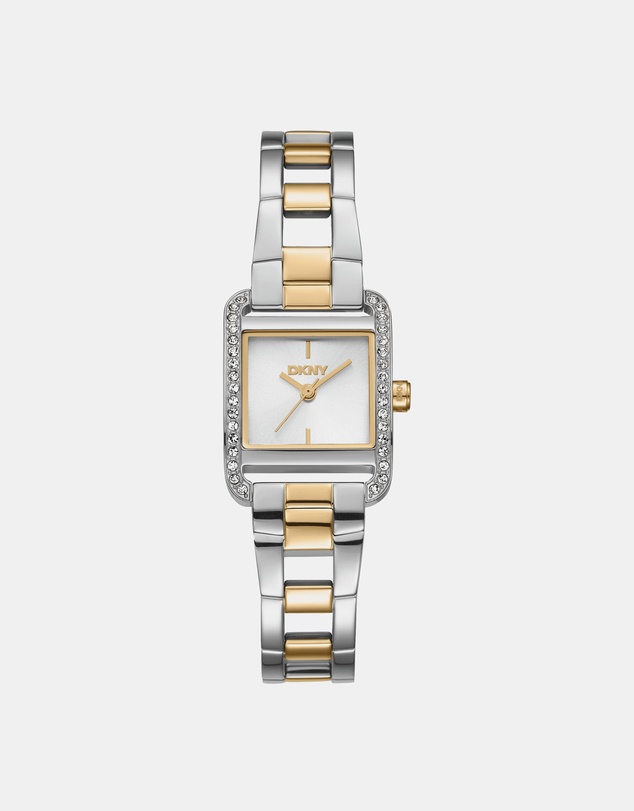 DKNY - Mini Two-Tone 21x27mm Silver Dial Womens Watch + Gold Bracelet