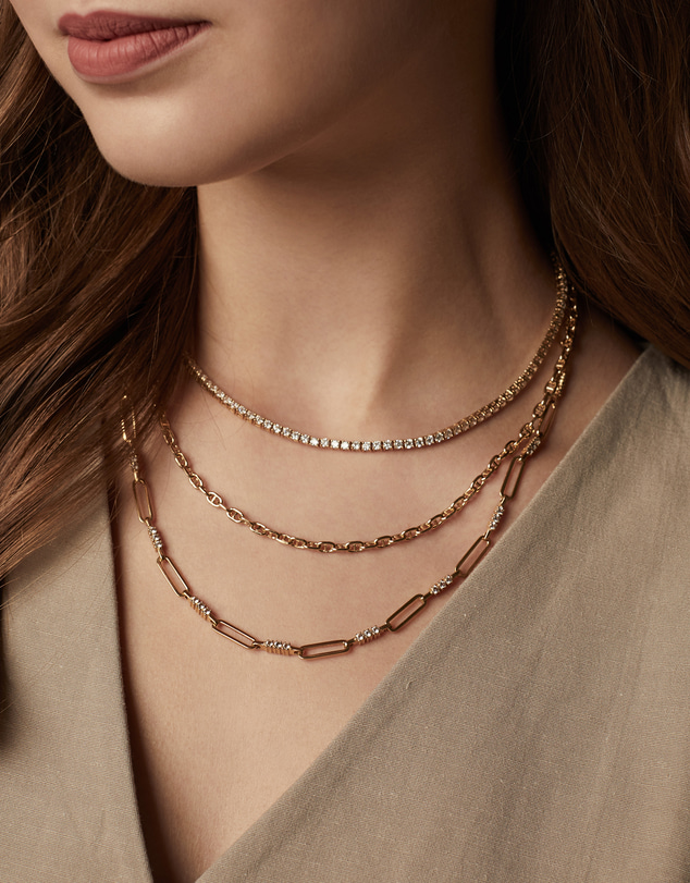 Wanderlust + Co - Petite Link Anchor 14K Gold Vermeil Necklace