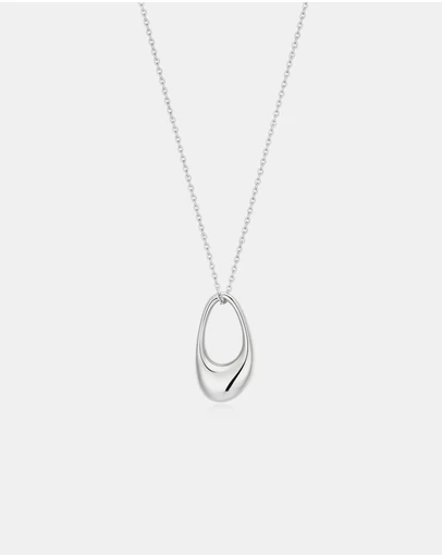 Ania Haie - Silver Hollow Organic Pebble Necklace