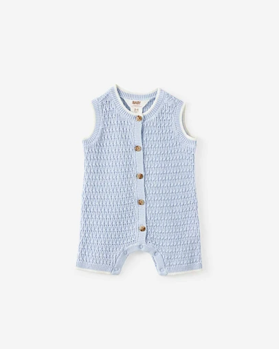 Cotton On Kids - Baby Organic Knit Sleeveless Playsuit