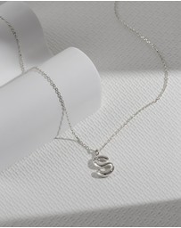 Wanderlust + Co - Alphabet Bubble Silver Necklace - Letter S
