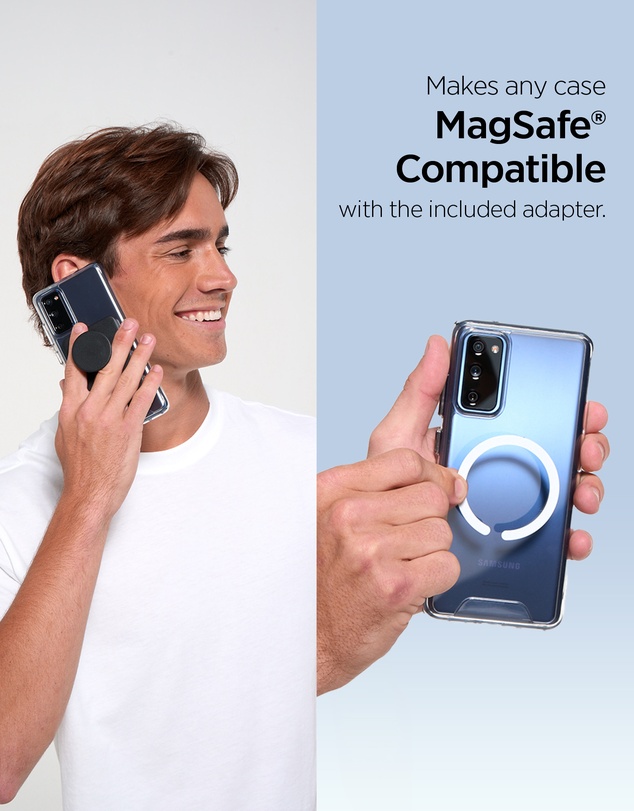 PopSockets - PopWallet+ MagSafe Softgoods Phone Wallet Card Holder+ Magnetic Adapter Ring