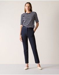 Trenery - Cotton Stripe Half Sleeve T-shirt in Night Sky