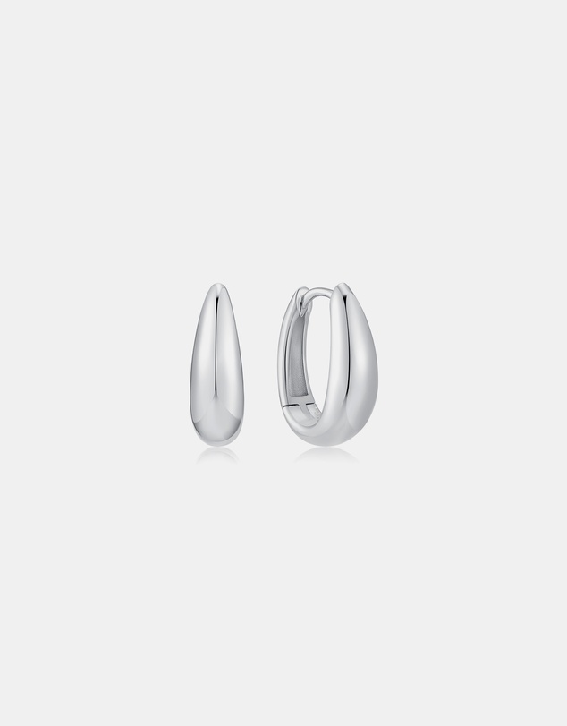 Ania Haie - Two-Tone Hollow Organic Pebble Drop Earrings