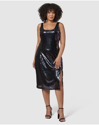 Pink Dusk by Curve Project - Desired Midi Sequin Dress