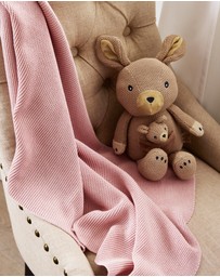 Living Textiles - Pram Knitted Blanket - Dusty Rose