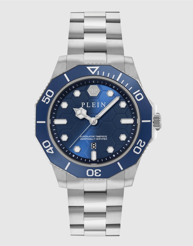 Philipp Plein - AQUASTORM 44mm Silver-Tone Analogue Watch