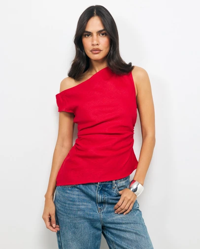 AERE - Isadora Asymmetric Draped Top