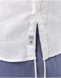 Coast Clothing - Long Sleeve Linen Shirt: White