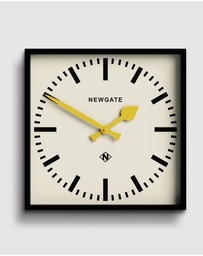 Newgate - Newgate Number Five Wall Clock Black Yellow Hands