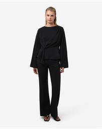 Forcast - Melody Long Sleeve Draped Top